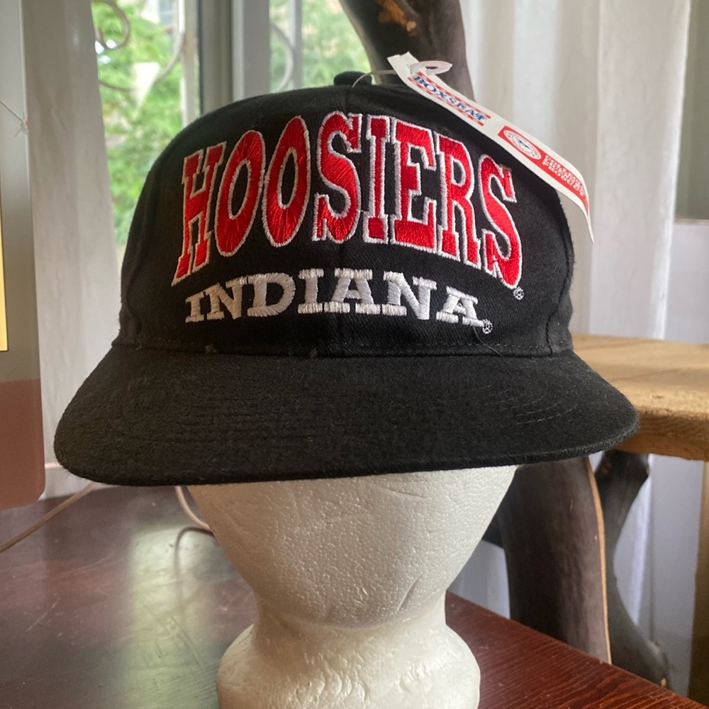 NWT Indiana Hoosiers IU VTG Block Spellout Snapback Hat Script Basketball 90s